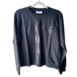 Everlane 100% Human Black Crew Pullover Athleisure Sweater Womens Size Medium